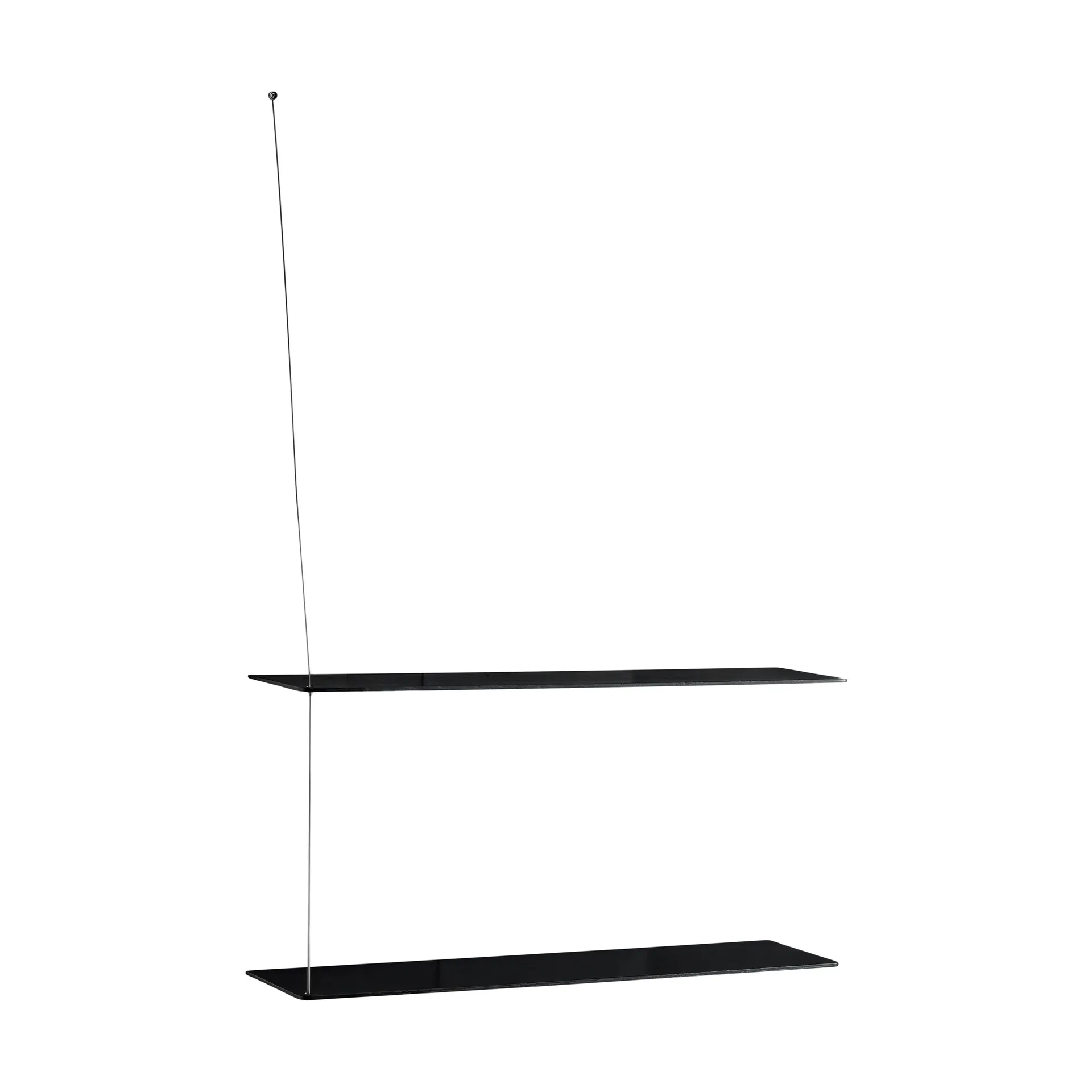 Stedge hylde, Sort eg-børstet stål, 80 cm, 2 hylder Woud