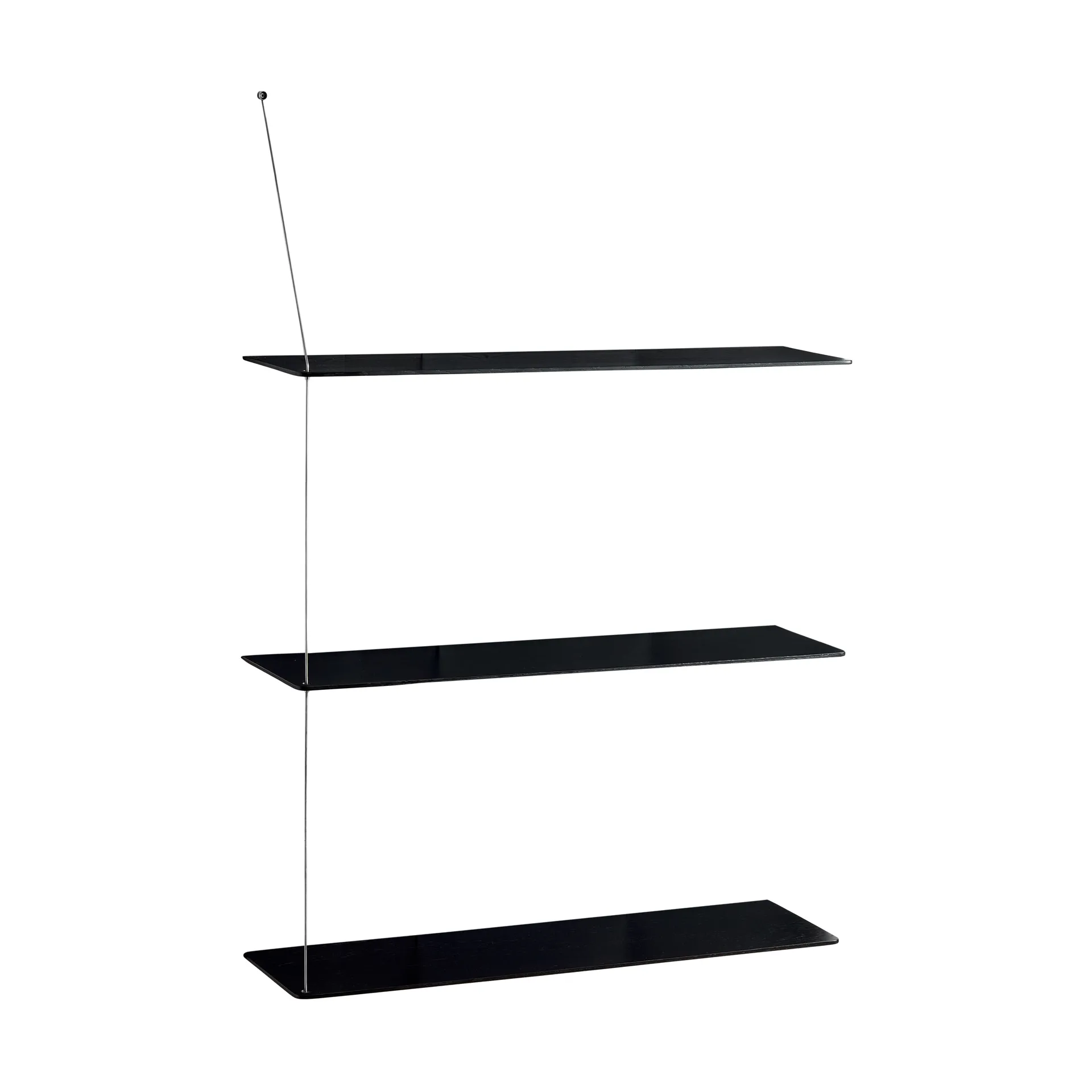 Stedge hylde, Sort eg-børstet stål, 80 cm, 3 hylder Woud