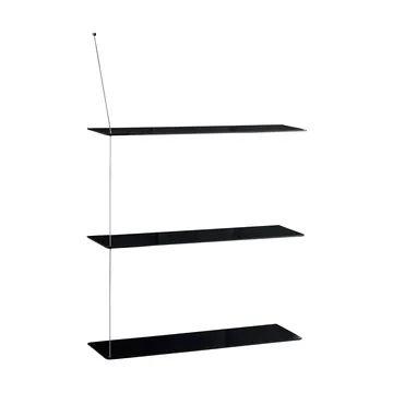 Stedge hylde - Sort eg-børstet stål, 80 cm, 3 hylder - Woud