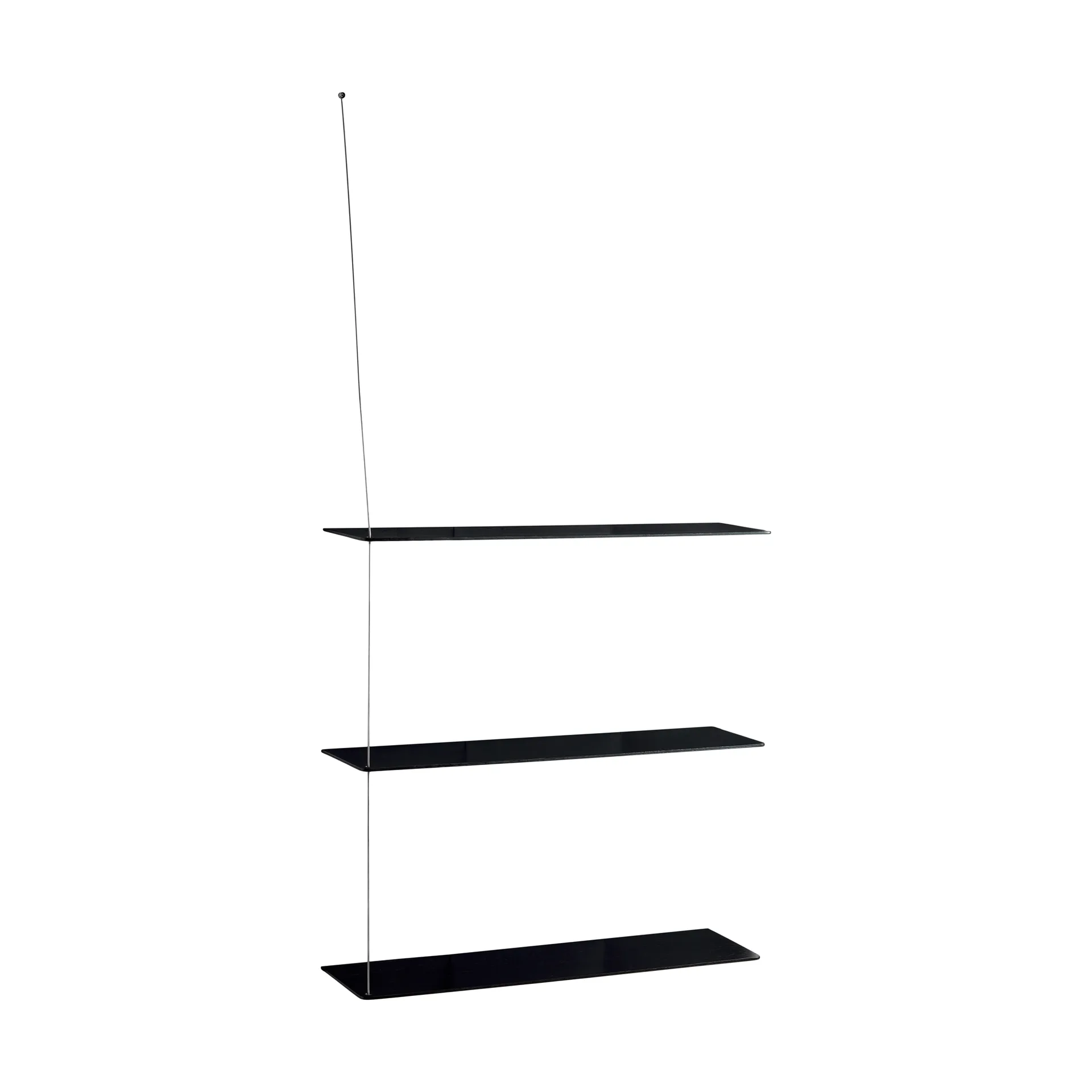 Stedge hylde, Sort eg-børstet stål, 80 cm, 3 hylder Woud