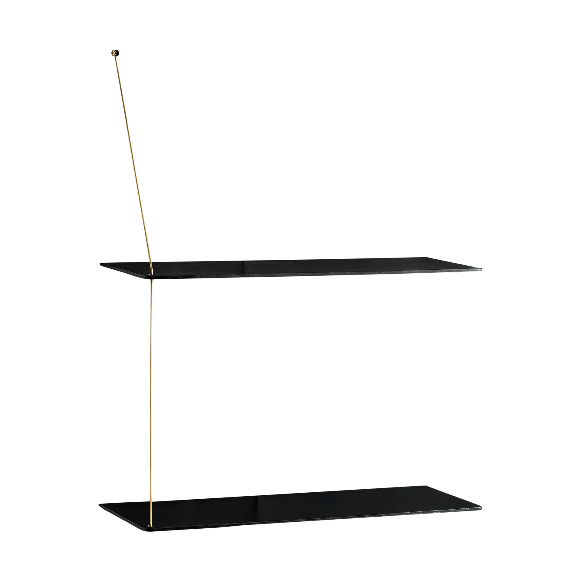 Stedge hylde, Sort eg-messing, 60 cm, 2 hylder Woud