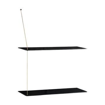 Stedge hylde - Sort eg-messing, 60 cm, 2 hylder - Woud
