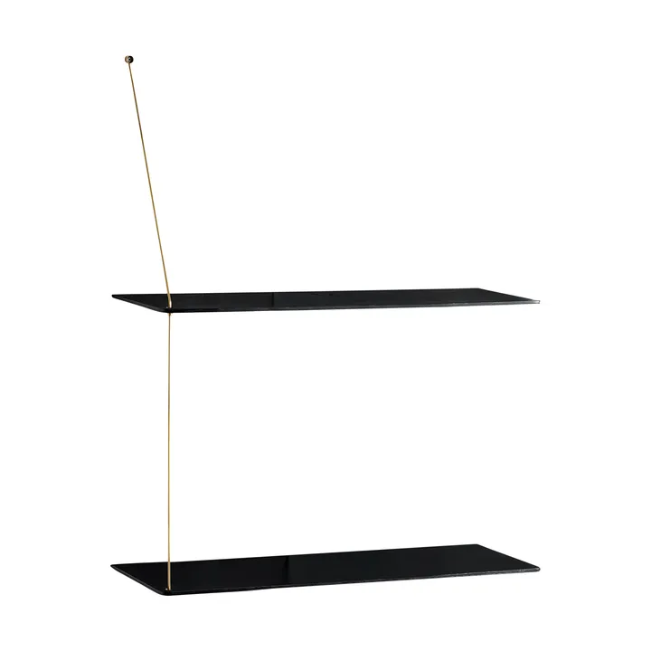 Stedge hylde - Sort eg-messing, 60 cm, 2 hylder - Woud