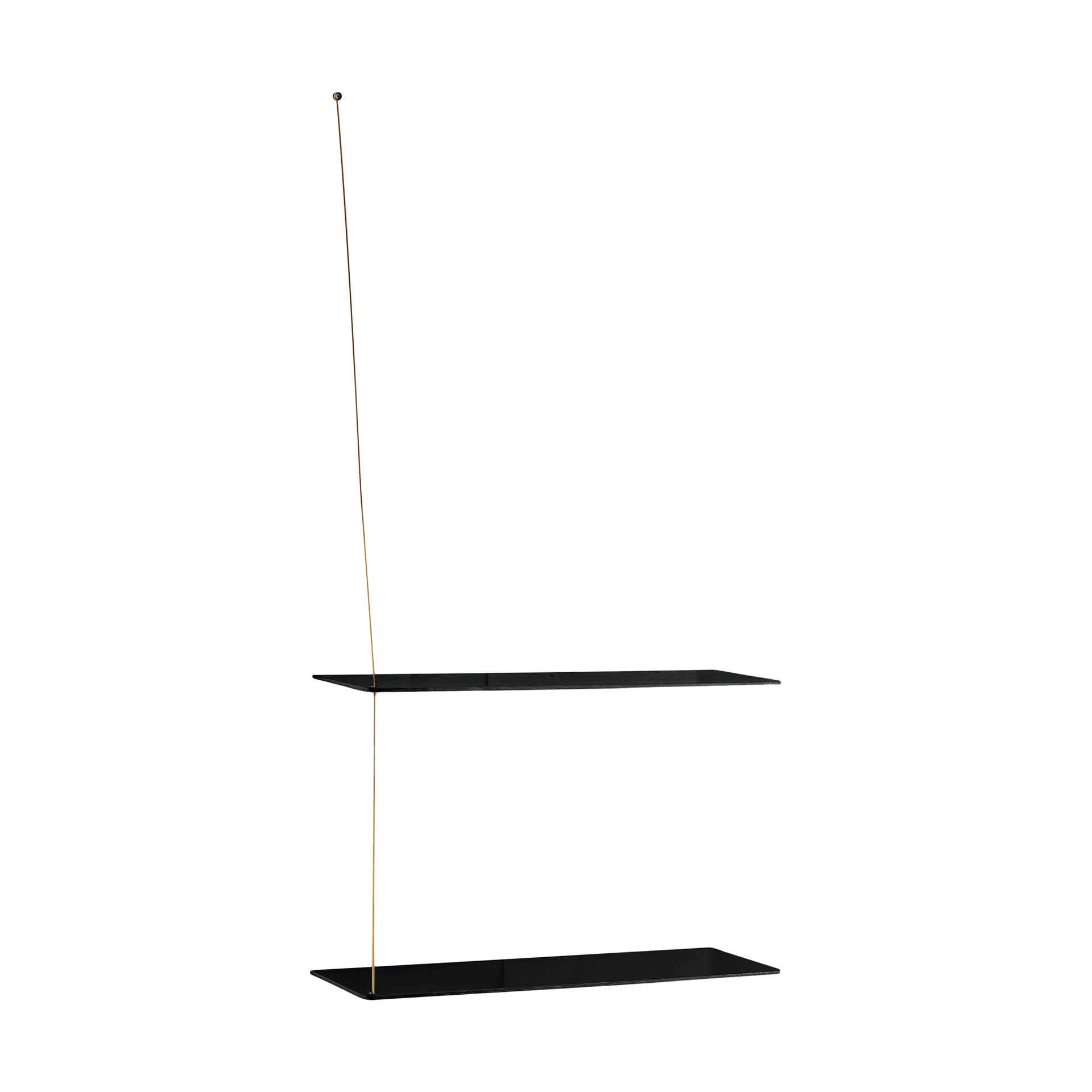 Stedge hylde, Sort eg-messing, 60 cm, 2 hylder Woud