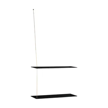 Stedge hylde - Sort eg-messing, 60 cm, 2 hylder - Woud