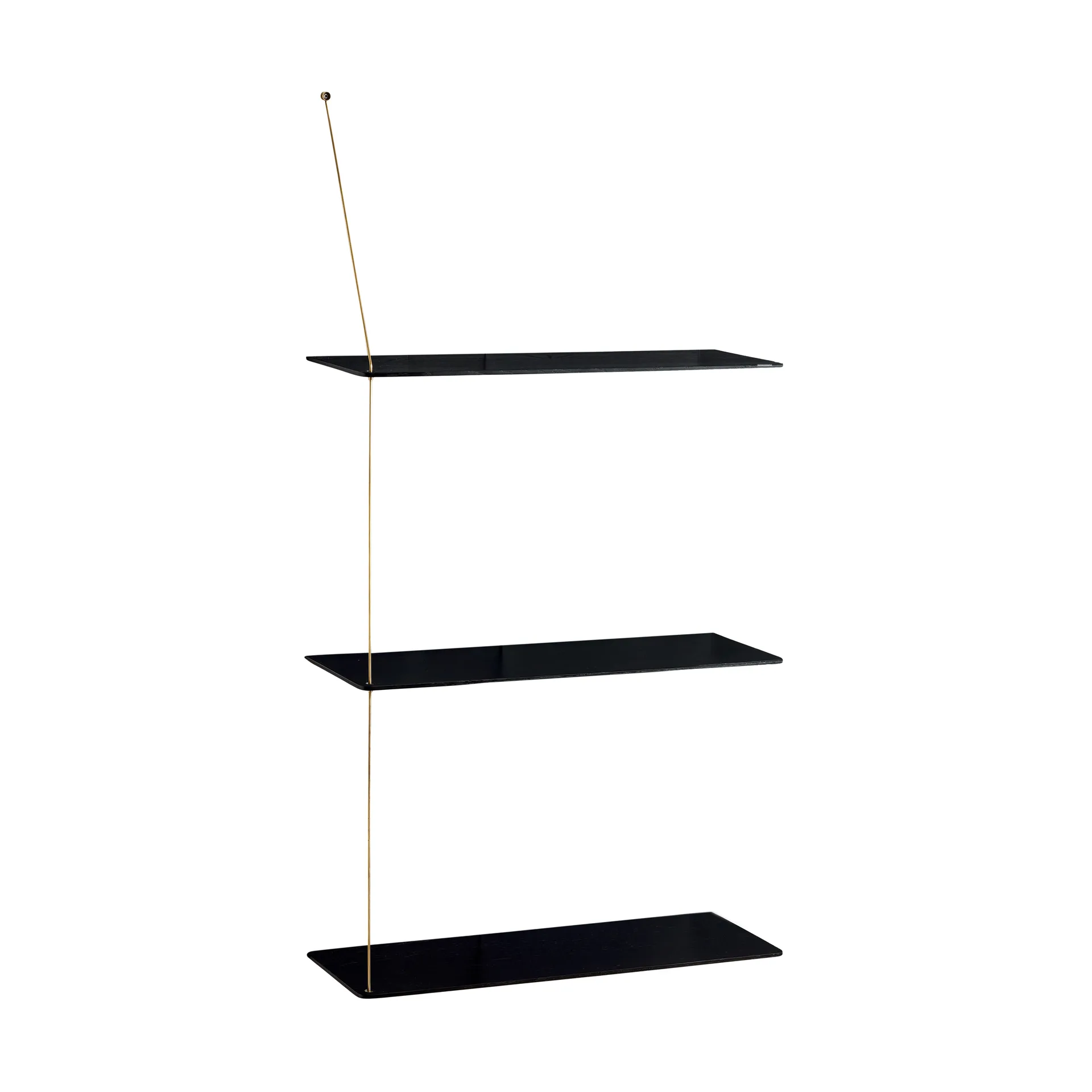 Stedge hylde, Sort eg-messing, 60 cm, 3 hylder Woud