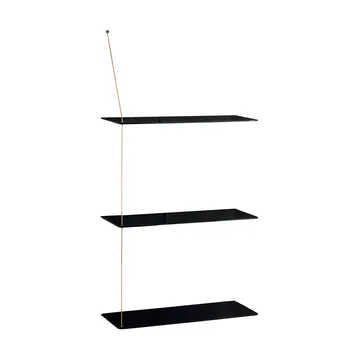 Stedge hylde - Sort eg-messing, 60 cm, 3 hylder - Woud