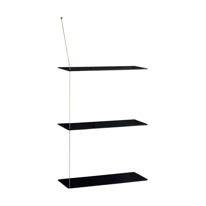 Stedge hylde - Sort eg-messing, 60 cm, 3 hylder - Woud