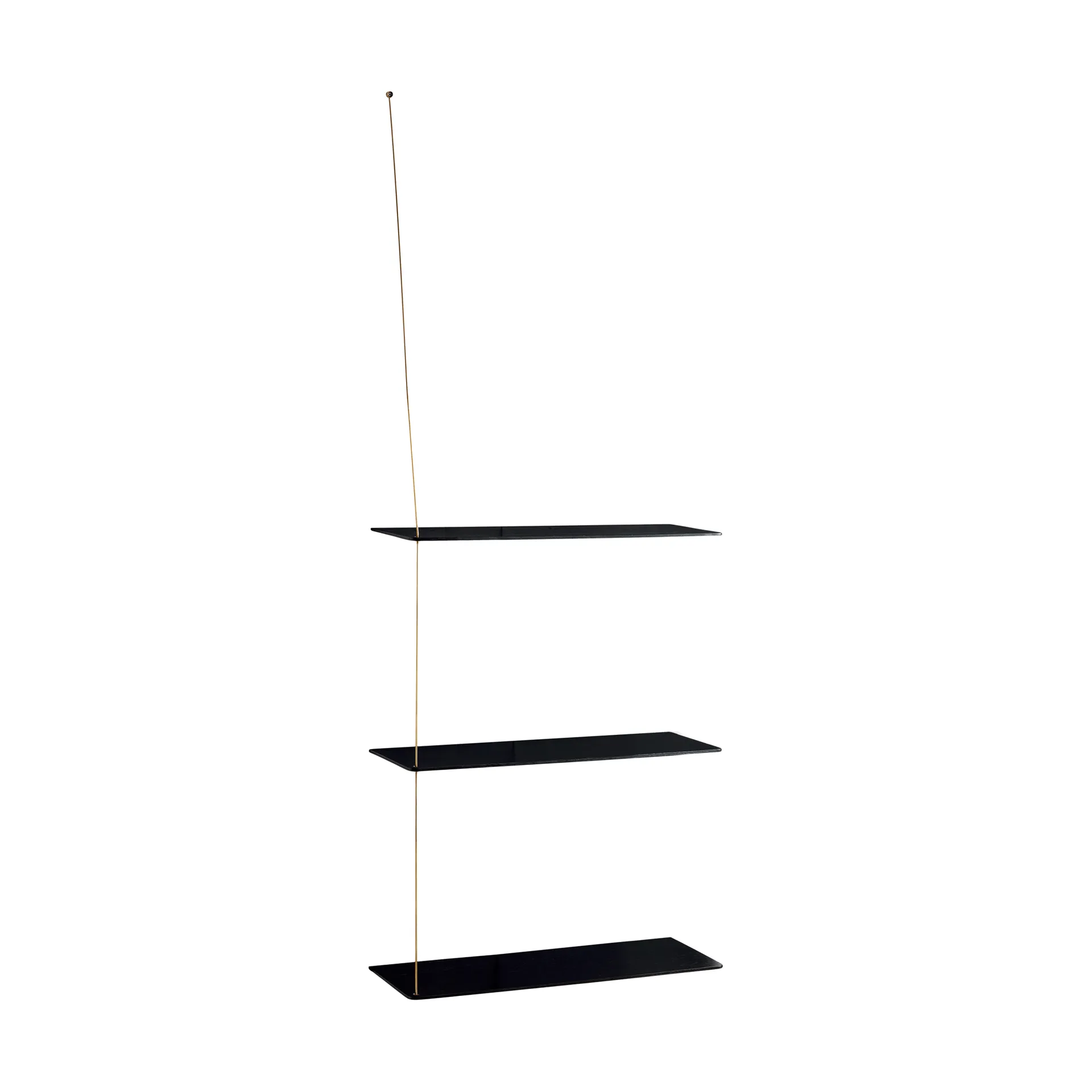 Stedge hylde, Sort eg-messing, 60 cm, 3 hylder Woud