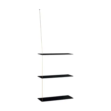 Stedge hylde - Sort eg-messing, 60 cm, 3 hylder - Woud
