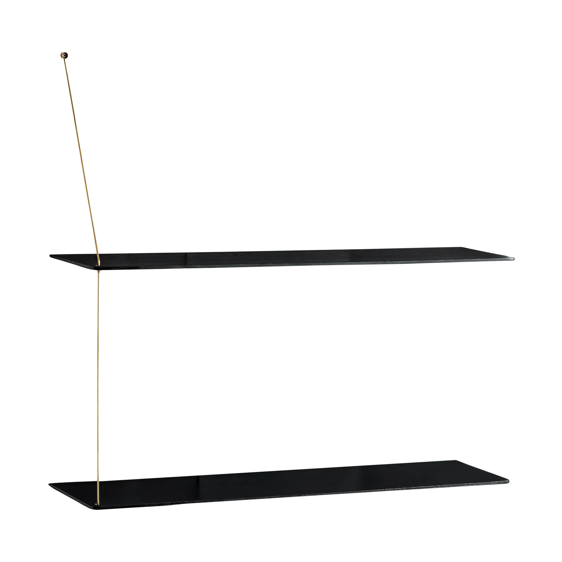 Stedge hylde, Sort eg-messing, 80 cm, 2 hylder Woud