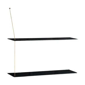 Stedge hylde - Sort eg-messing, 80 cm, 2 hylder - Woud