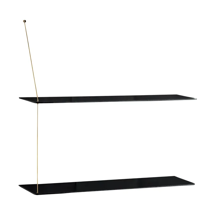 Stedge hylde - Sort eg-messing, 80 cm, 2 hylder - Woud