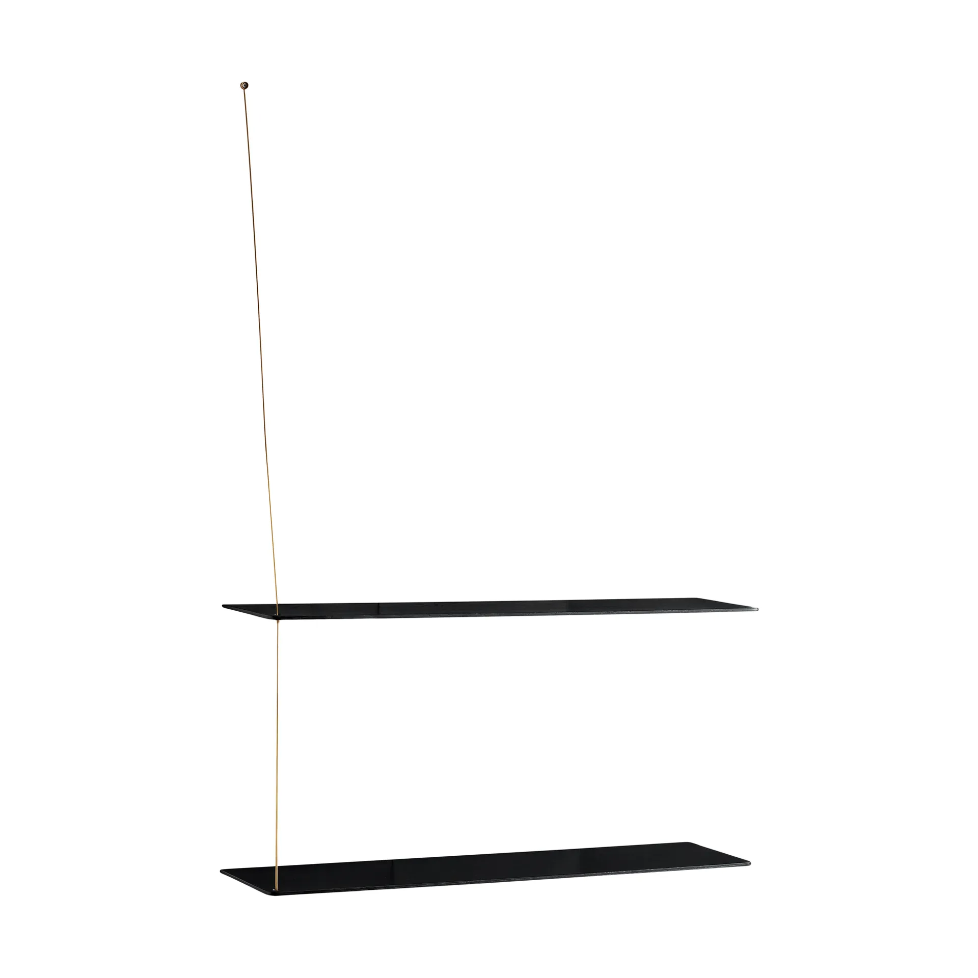 Stedge hylde, Sort eg-messing, 80 cm, 2 hylder Woud