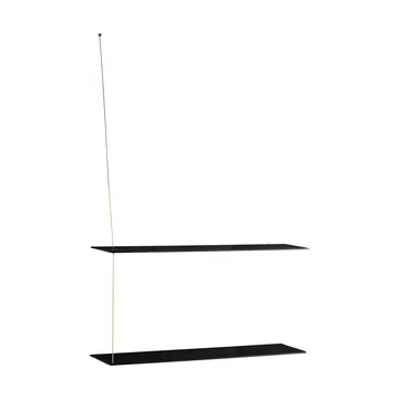 Stedge hylde - Sort eg-messing, 80 cm, 2 hylder - Woud