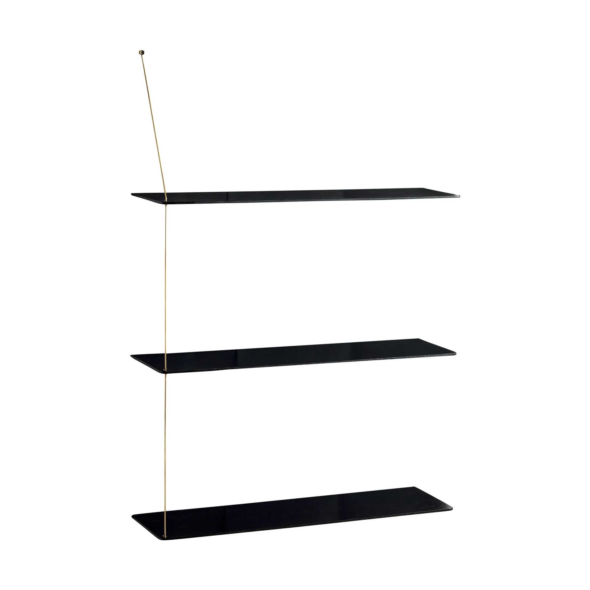 Stedge hylde, Sort eg-messing, 80 cm, 3 hylder Woud