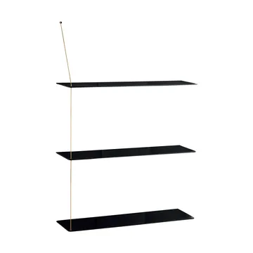 Stedge hylde - Sort eg-messing, 80 cm, 3 hylder - Woud