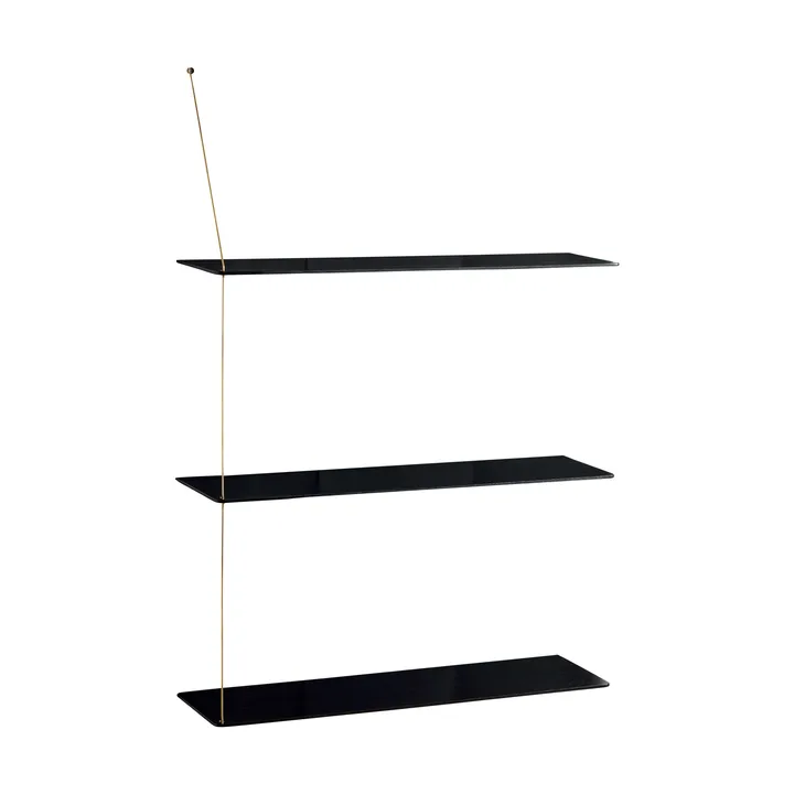 Stedge hylde - Sort eg-messing, 80 cm, 3 hylder - Woud
