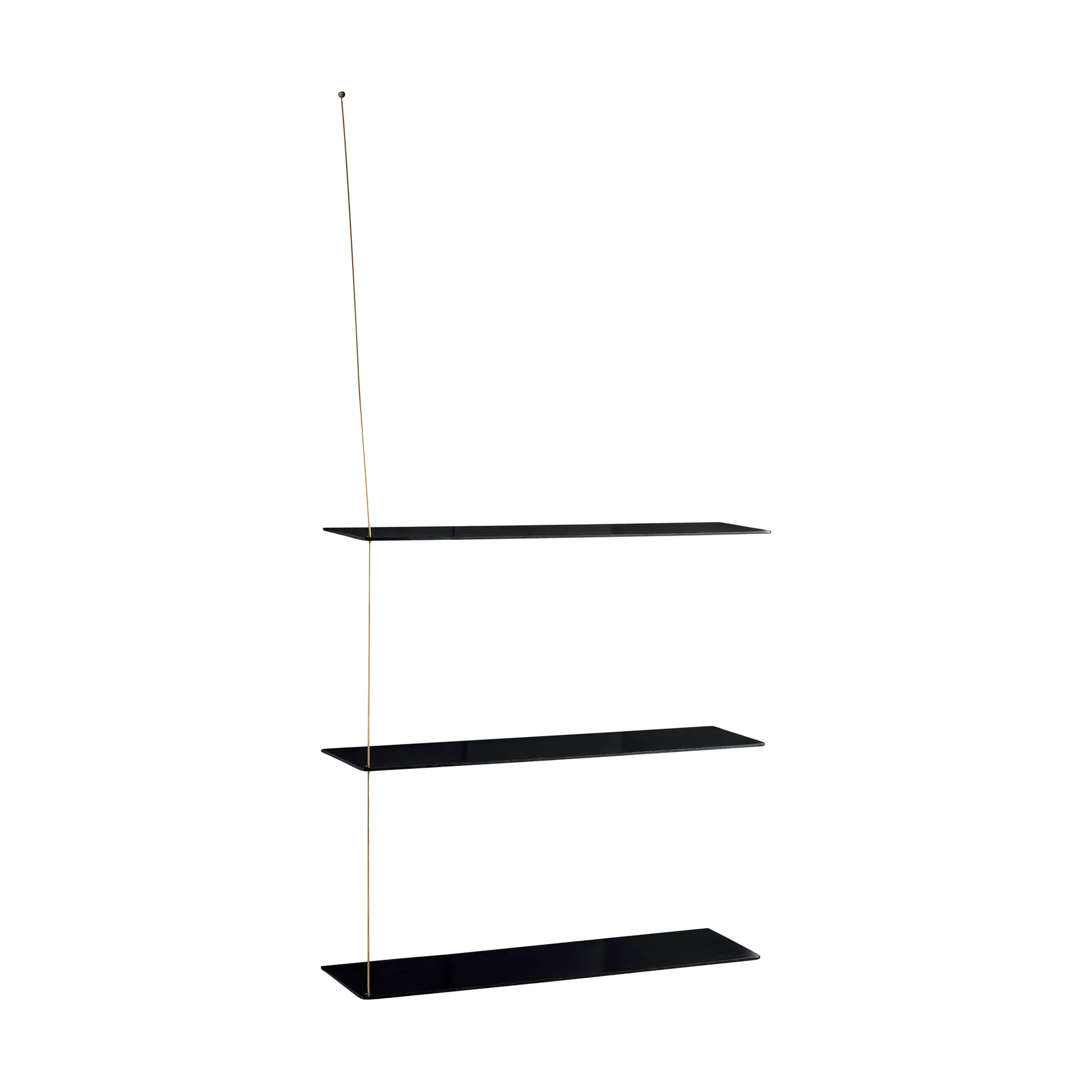 Stedge hylde, Sort eg-messing, 80 cm, 3 hylder Woud