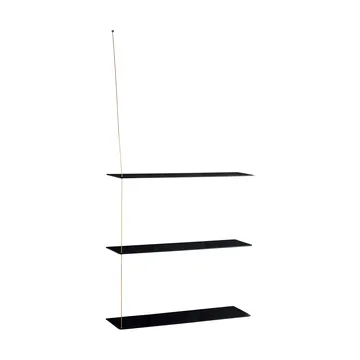 Stedge hylde - Sort eg-messing, 80 cm, 3 hylder - Woud