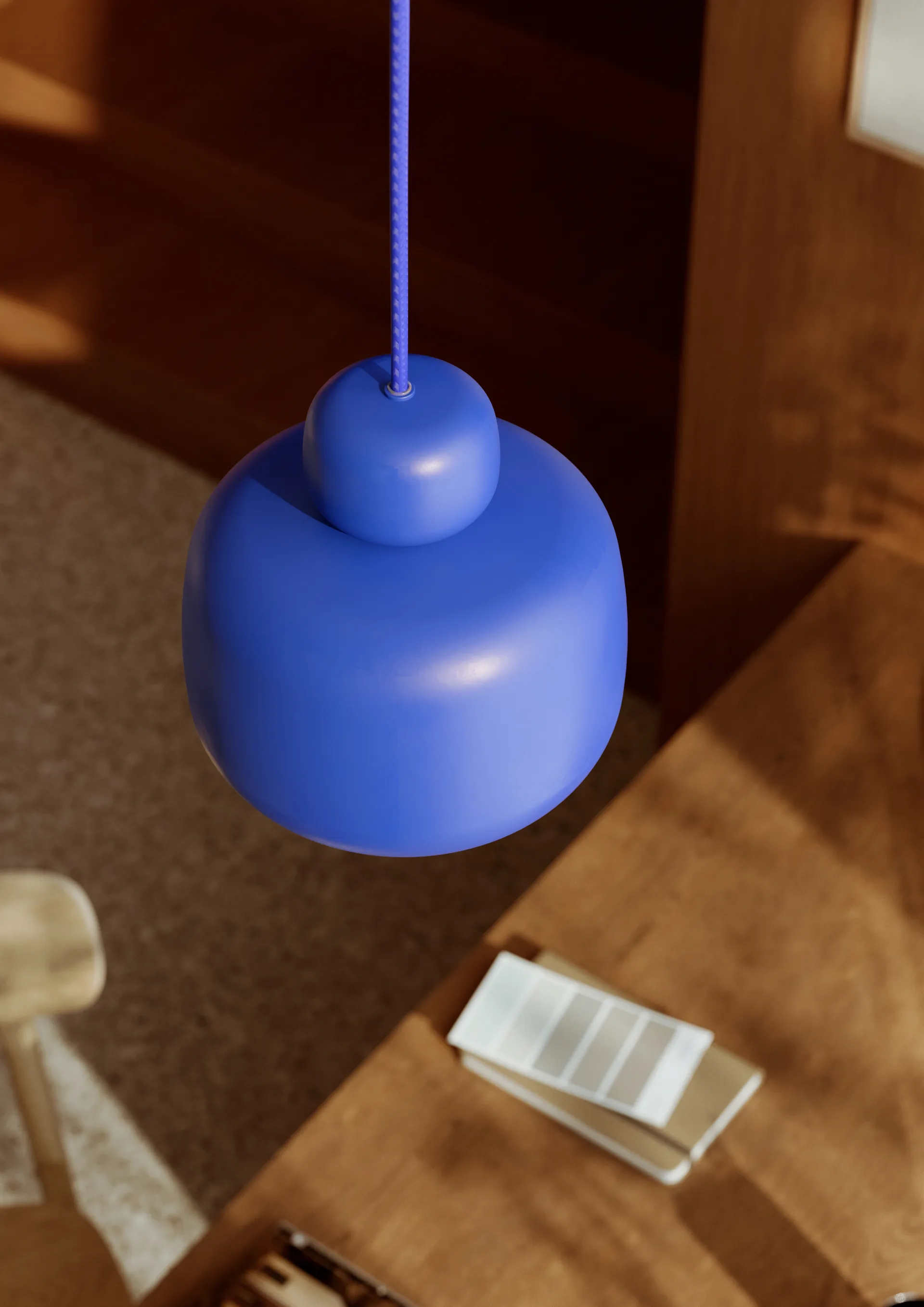 Stone loftslampe small, Cobalt blue Woud