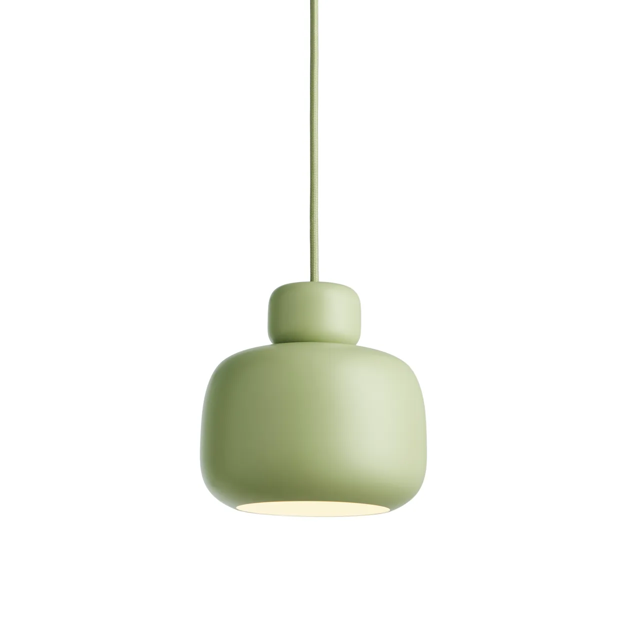 Woud Stone loftslampe small Matcha green