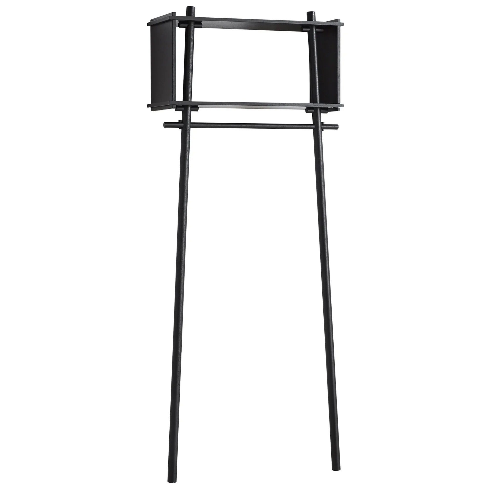 Töjbox tøjstativ, sortmalet eg Woud