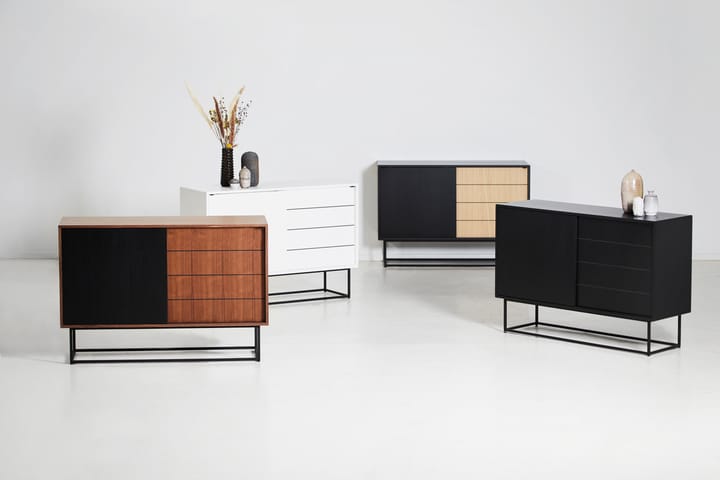 Virka sideboard, højt 120 cm, Sort/Eg Woud