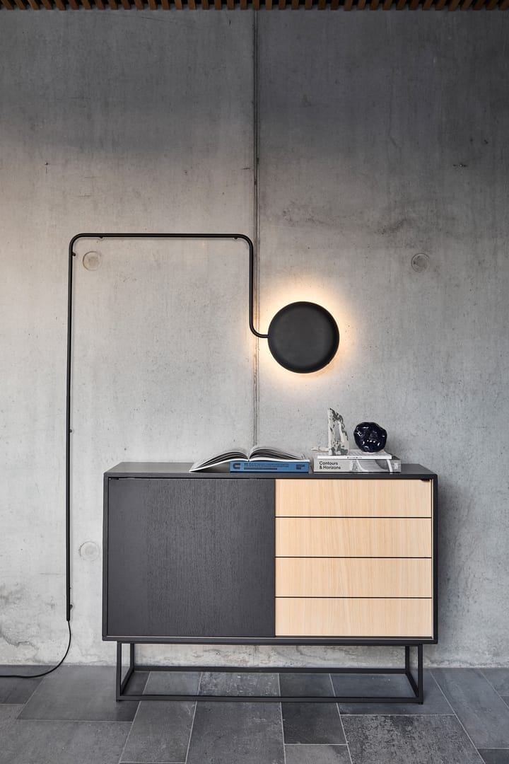 Virka sideboard, højt 120 cm, Sort/Eg Woud
