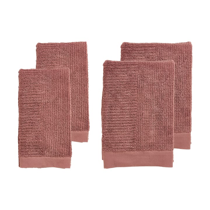 Classic håndklædesæt 4 dele - Peach red - Zone Denmark