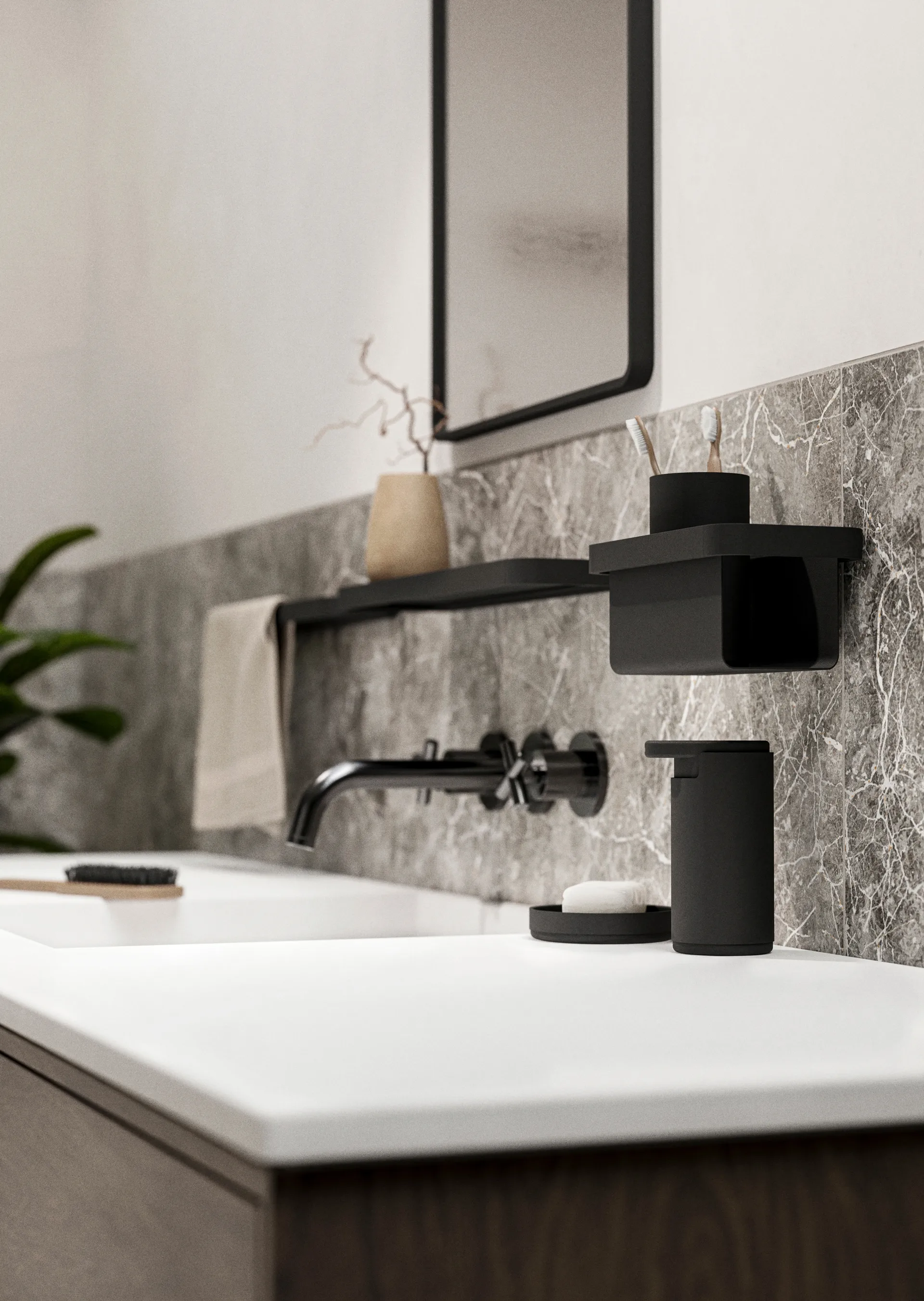 RIM brusehylde høj 11x22 cm, Black Zone Denmark