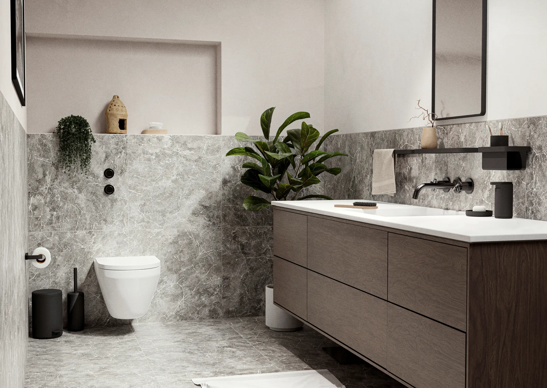 RIM brusehylde høj 11x22 cm, Black Zone Denmark