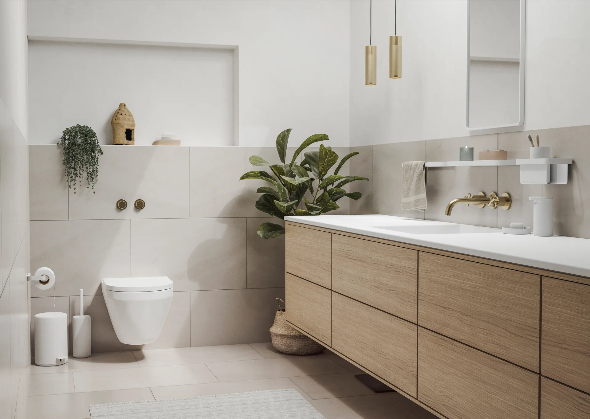 RIM brusehylde høj 11x22 cm, White Zone Denmark