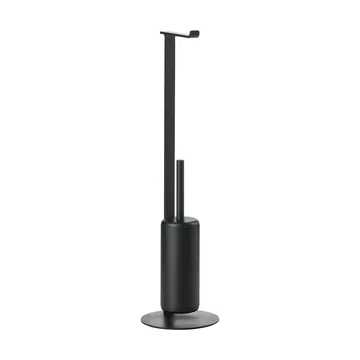 Rim toiletrulleholder med børste - Black - Zone Denmark
