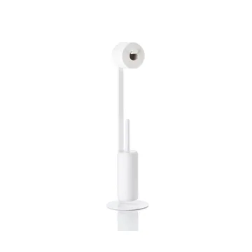 Rim toiletrulleholder med børste - White - Zone Denmark