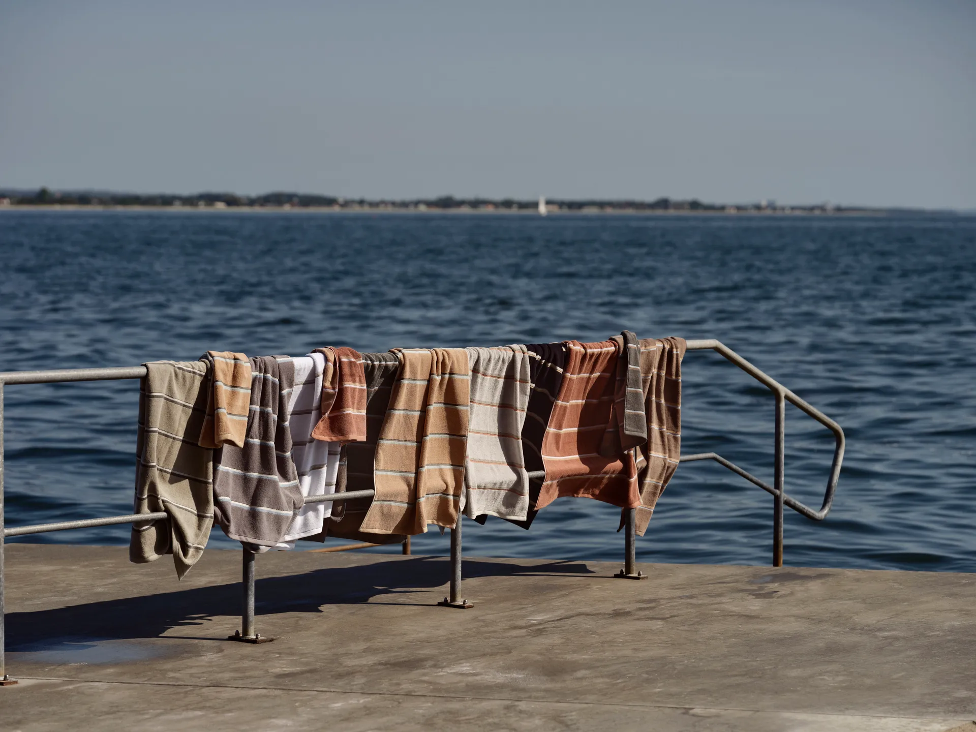 Sauna håndklæde, Black-soft grey-camel, 70x140 cm Zone Denmark