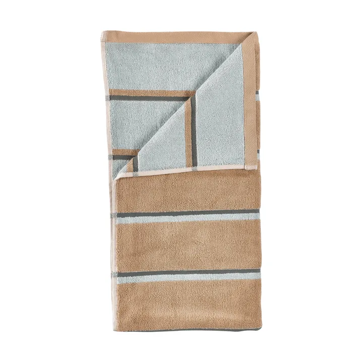 Sauna håndklæde - Camel-ice blue-olive green, 50x100 cm - Zone Denmark