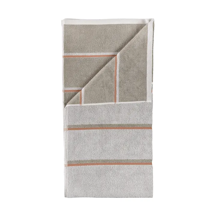 Sauna håndklæde - Soft grey-eucalyptus-terracotta, 50x100 cm - Zone Denmark