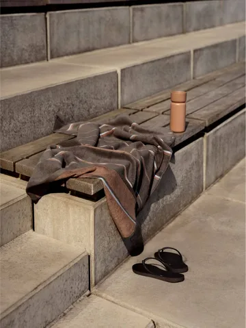 Sauna håndklæde - Taupe-camel-sky blue, 70x140 cm - Zone Denmark