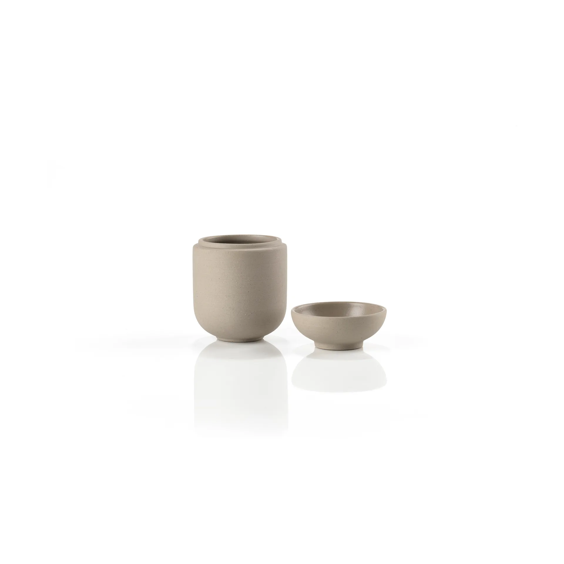Sensu krukke med låg Ø6,5x9 cm, Taupe Zone Denmark
