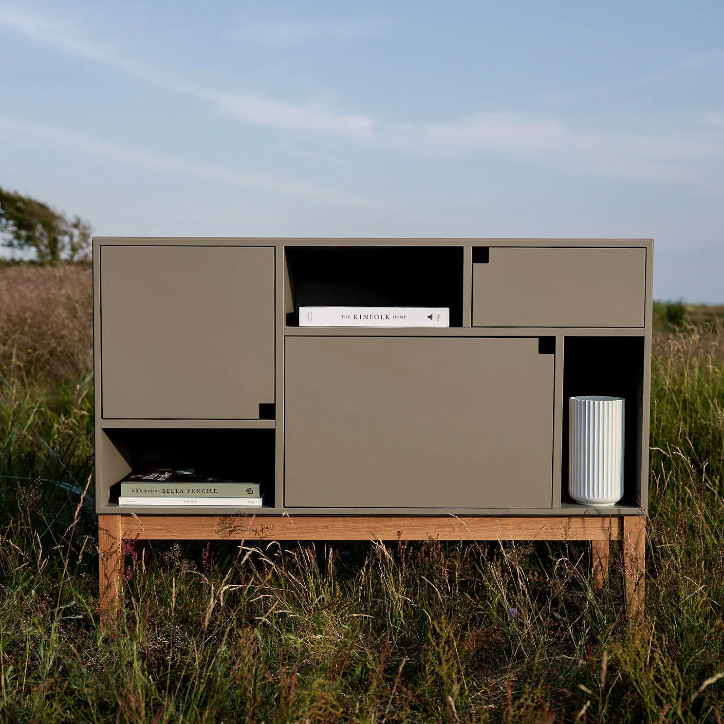 Citti 6x3 skab, Mole grey, stel i eg matlak Zweed