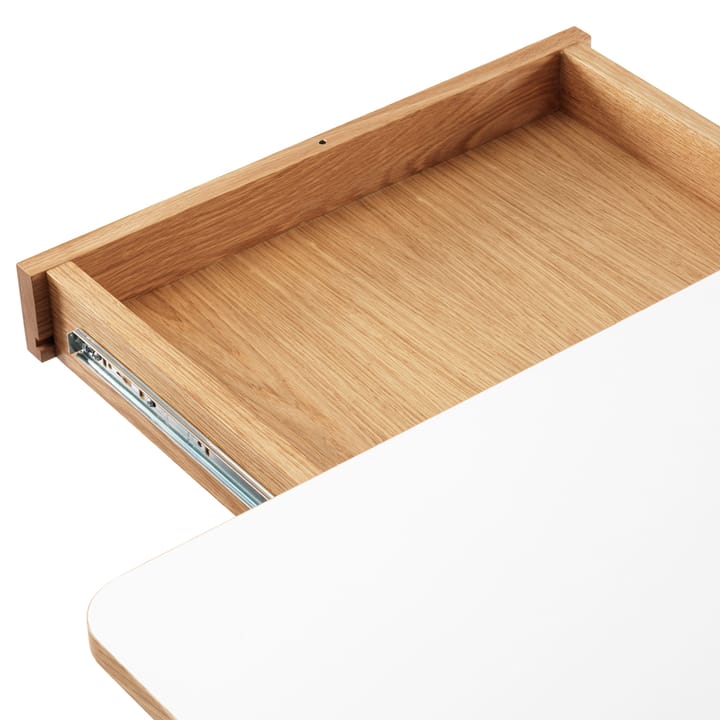 Dino+ spisebord med tillægsplade - hvid, egetræsstel, 2 tillægsplader - Zweed