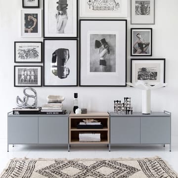 Molto lavt sideboard - grå/eg, 3 sektioner - Zweed