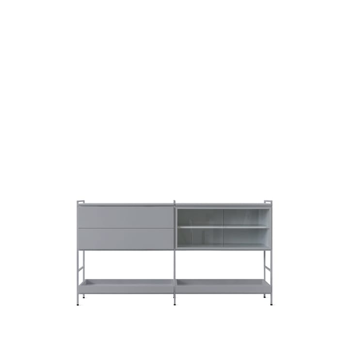 Molto medium sideboard - grå, 2 sektioner med vitrine - Zweed