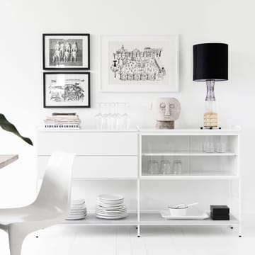 Molto medium sideboard - hvid, 2 sektioner med vitrine - Zweed