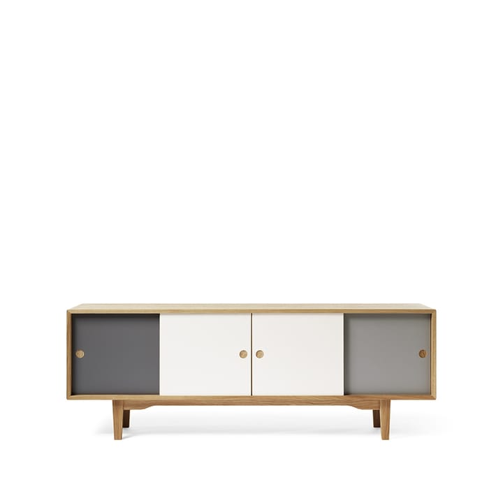 Moodi 180 sideboard - grå/hvid, stel i eg - Zweed