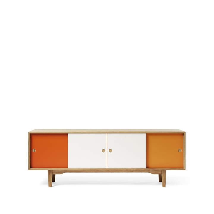 Moodi 180 sideboard - orange/hvid, stel i eg - Zweed