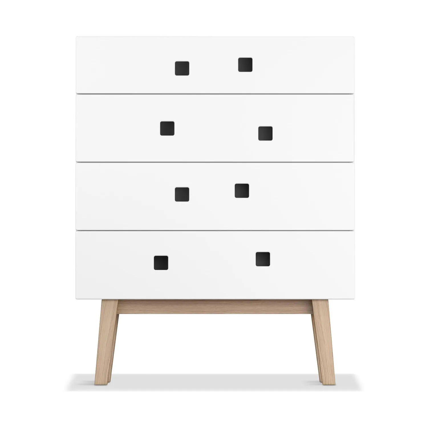 Peep B3 kommode, hvid, retro, egetræsstel Zweed