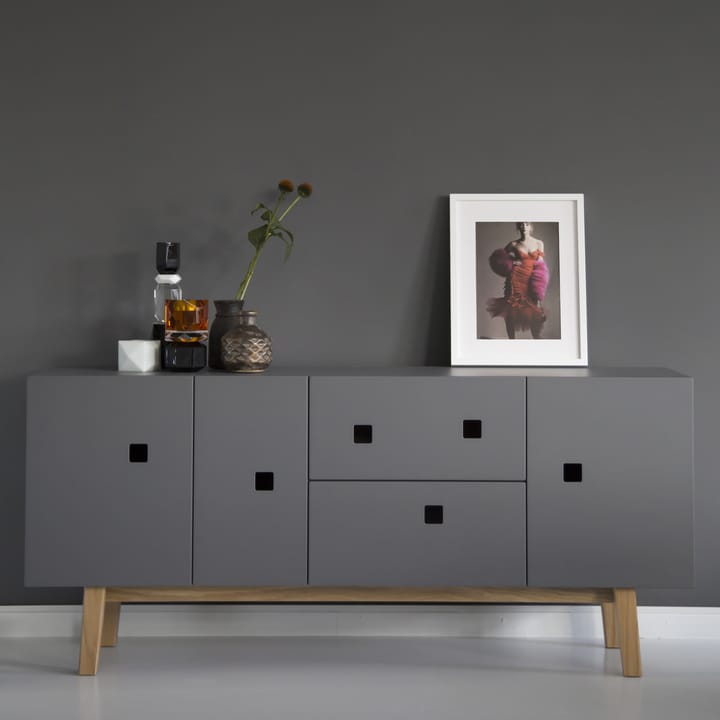 Peep M2 TV-bord, slate grey, retro, egetræsstel Zweed
