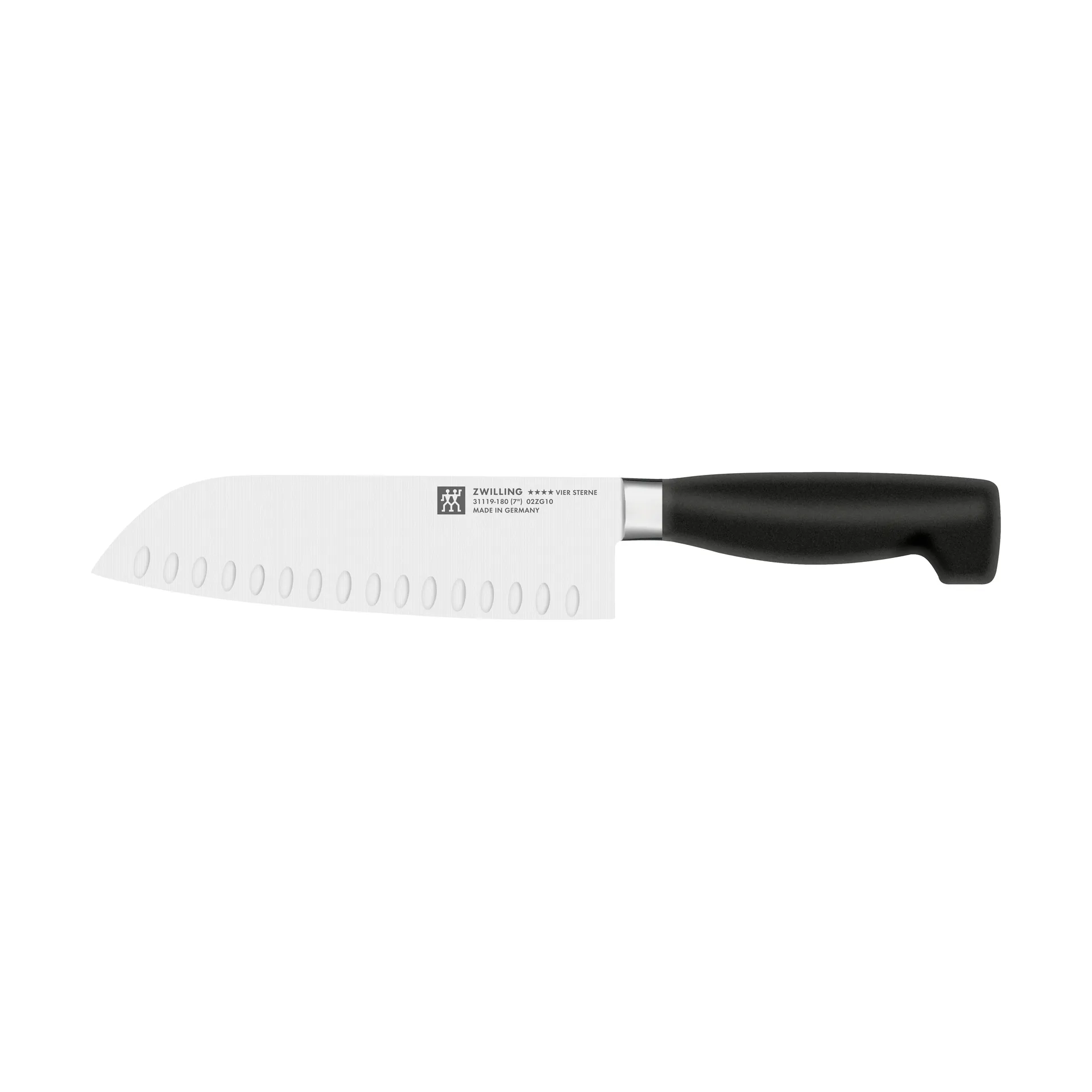 Zwilling Four star santokukniv 18 cm, Sort-rustfrit stål Zwilling